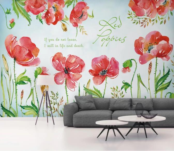 3D Nordic Fresh Flowers Wall Mural Wallpaperpe 457- Jess Art Decoration