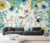 3D Nordic Hand drawing Forest Reindeer Wall Mural Wallpaperpe 281- Jess Art Decoration
