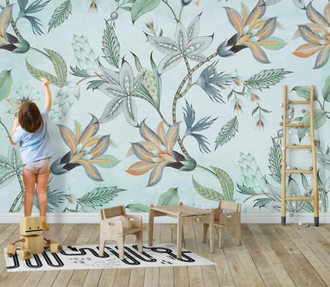 3D Nordic Fresh Green Leaves Wall Mural Wallpaperpe  83- Jess Art Decoration