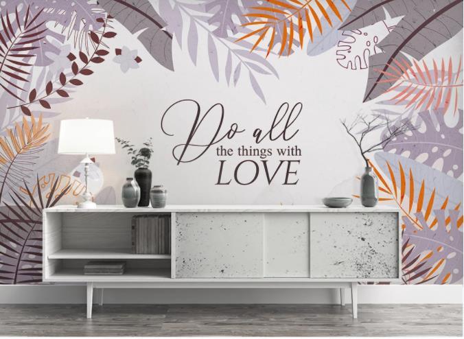3D Nordic Fresh Leaves Wall Mural Wallpaperpe  84- Jess Art Decoration