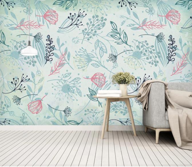 3D Nordic Fresh Plant Leaves Wall Mural Wallpaperpe  85- Jess Art Decoration