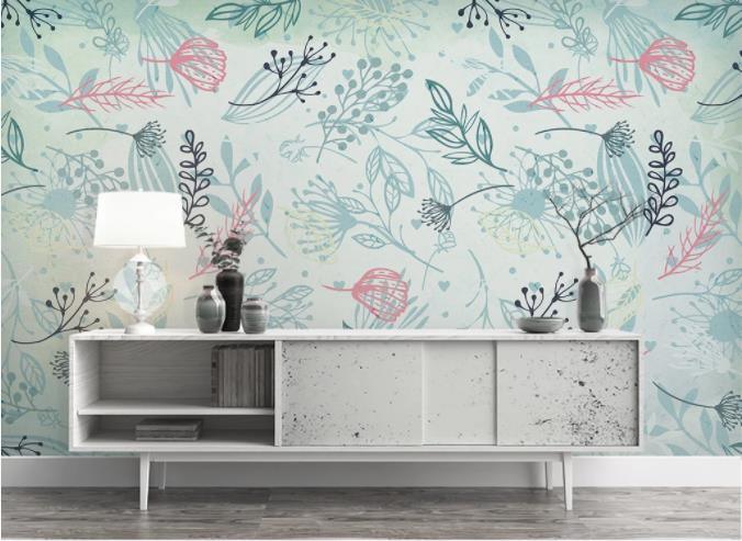 3D Nordic Fresh Plant Leaves Wall Mural Wallpaperpe  85- Jess Art Decoration