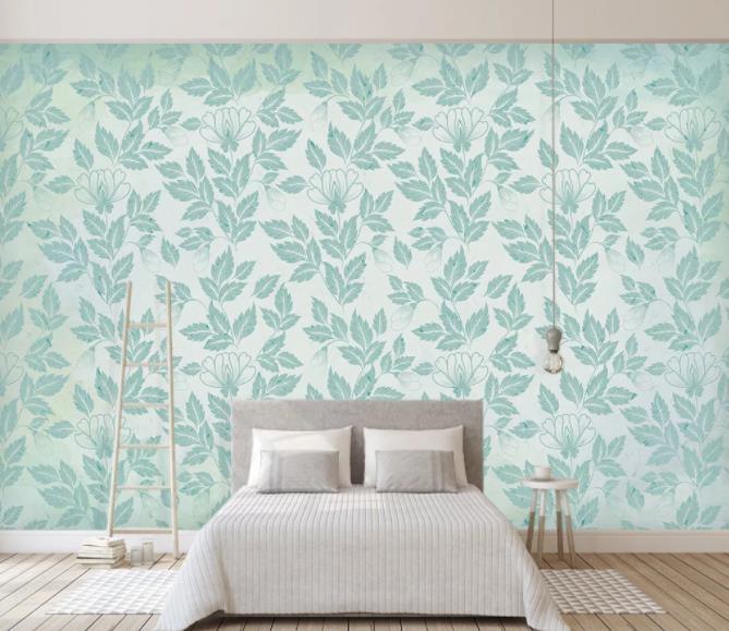 3D Nordic Fresh Plant Leaves Wall Mural Wallpaperpe  86- Jess Art Decoration
