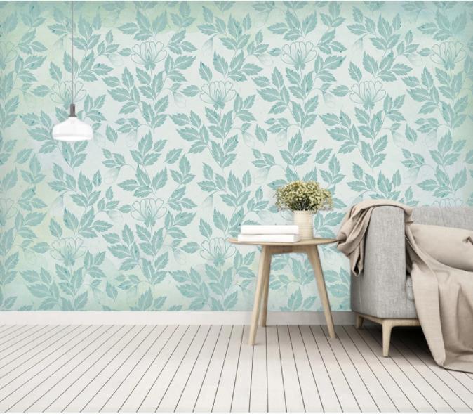 3D Nordic Fresh Plant Leaves Wall Mural Wallpaperpe  86- Jess Art Decoration
