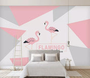 3D Nordic Simplicity Geometry Flamingo Wall Mural Wallpaperpe  48- Jess Art Decoration