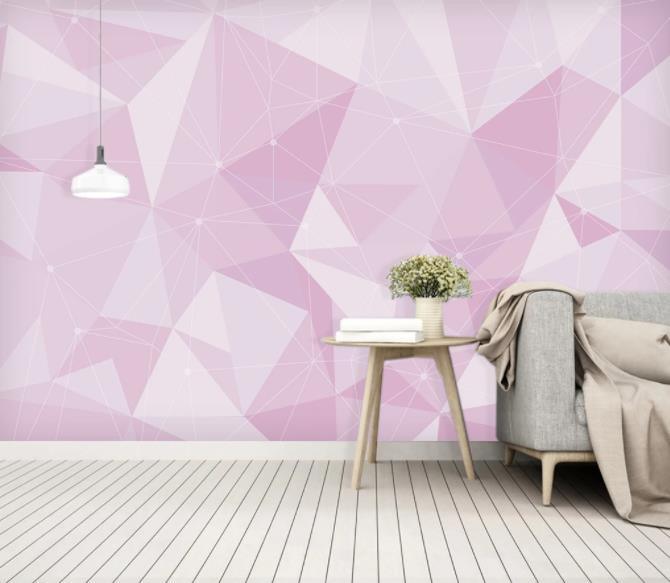 3D Nordic Modern Simplicity Pink Geometry Wall Mural Wallpaperpe  116- Jess Art Decoration