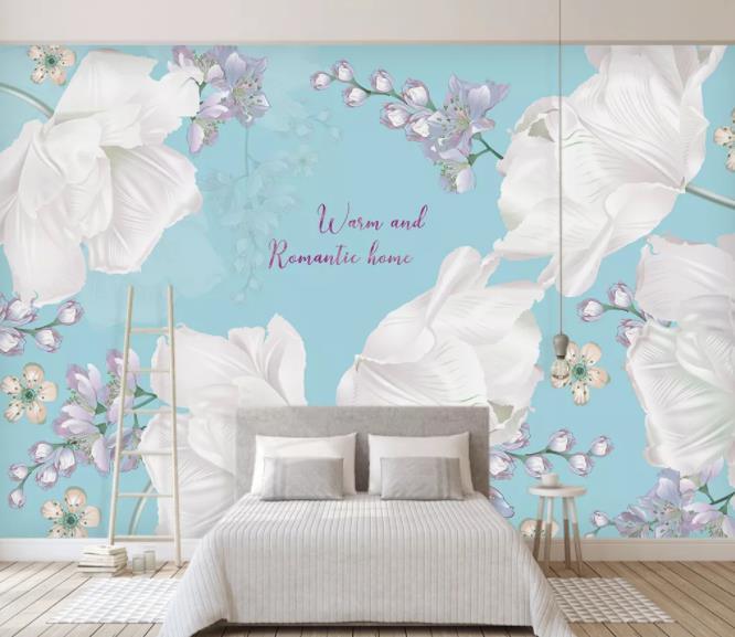 3D Nordic Simplicity Flowers Wall Mural Wallpaperpe 408- Jess Art Decoration