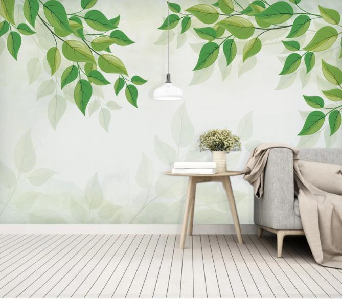 3D Nordic Fresh Green Plant Leaves Wall Mural Wallpaperpe  88- Jess Art Decoration