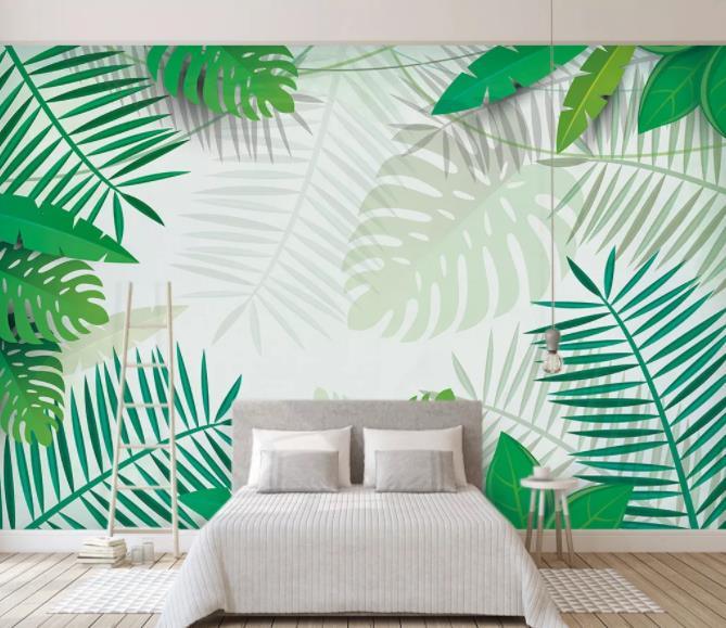3D Nordic Green Tropical Plant Wall Mural Wallpaperpe  102- Jess Art Decoration
