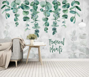 3D Nordic Fresh Tropical Plant Leaves Wall Mural Wallpaperpe 329- Jess Art Decoration