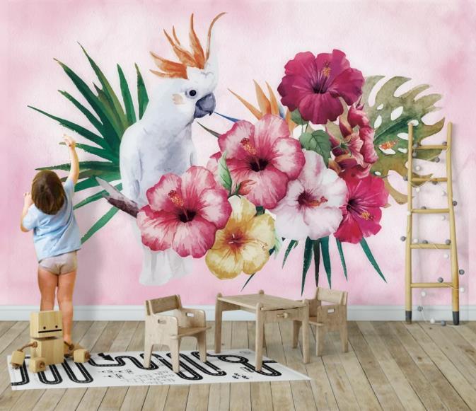 3D Nordic Modern Simplicity Flowers Birds Wall Mural Wallpaperpe  121- Jess Art Decoration