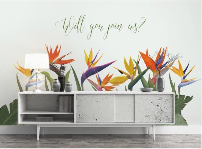 3D Nordic Fresh Tropical Plant Wall Mural Wallpaperpe 333- Jess Art Decoration