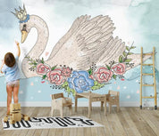 3D Nordic Color Cartoon Cygnus Wall Mural Wallpaperpe 426- Jess Art Decoration