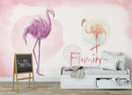 3D Nordic Fresh Pink Flamingo Wall Mural Wallpaperpe 278- Jess Art Decoration