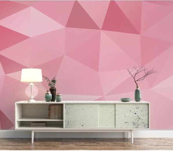 3D Nordic Simplicity Pink Solid Geometry Wall Mural Wallpaperpe  56- Jess Art Decoration