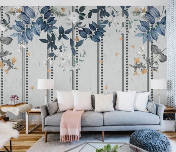 3D Nordic Fresh Plant Leaves Wall Mural Wallpaperpe  93- Jess Art Decoration