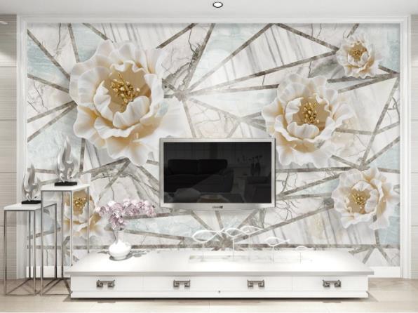 3D Modern Simplicity Geometry Flowers Wall Mural Wallpaperpe  65- Jess Art Decoration