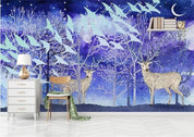 3D Nordic Fresh Reindeer Flowers Wall Mural Wallpaperpe 394- Jess Art Decoration