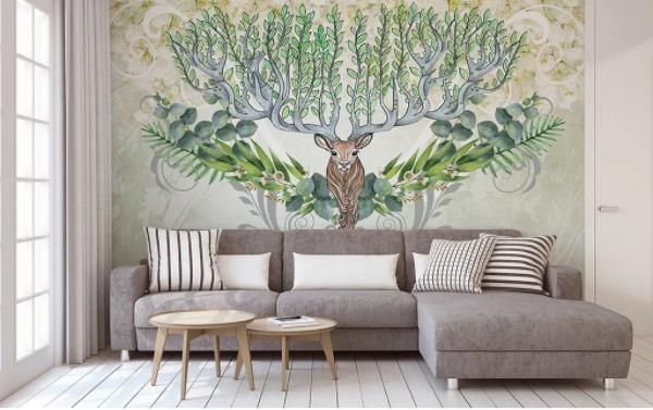 3D Nordic Modern Simplicity Reindeer Wall Mural Wallpaperpe  125- Jess Art Decoration