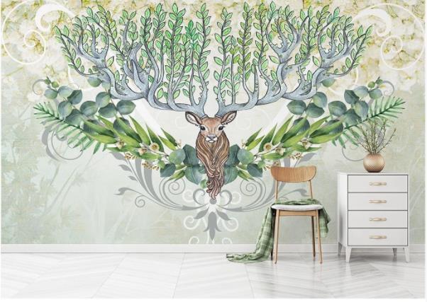 3D Nordic Modern Simplicity Reindeer Wall Mural Wallpaperpe  125- Jess Art Decoration