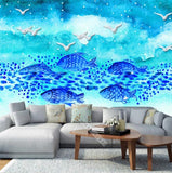 3D Nordic Simplicity Cartoon Fish Wall Mural Wallpaperpe 414- Jess Art Decoration