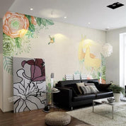3D Modern Simplicity Retro Reindeer Flowers Wall Mural Wallpaperpe 321- Jess Art Decoration