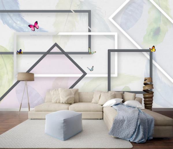 3D Nordic Simplicity Geometry Graphical Wall Mural Wallpaperpe 415- Jess Art Decoration