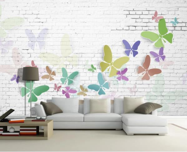3D Butterfly Decorative Effect Wall Mural Wallpaperpe 175- Jess Art Decoration