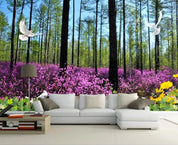 3D Nordic Fresh Forest Flowers Wall Mural Wallpaperpe 294- Jess Art Decoration