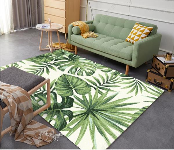 3D Tropical Green Leaves Non-Slip Rug Mat 139- Jess Art Decoration