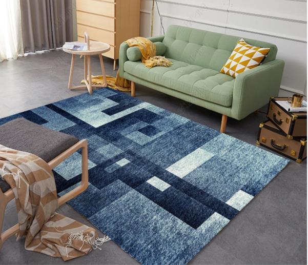 3D Abstract Blue Geometry Non-Slip Rug Mat 150- Jess Art Decoration