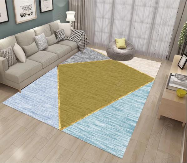 3D Abstract Golden Geometry Non-Slip Rug Mat 206- Jess Art Decoration
