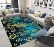 3D Gold Floral Pattern Non-Slip Rug Mat 236- Jess Art Decoration