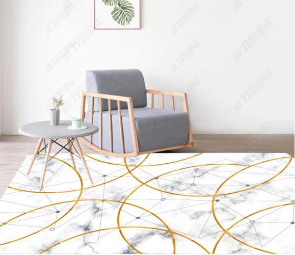 3D Gold Line Marble Non-Slip Rug Mat 283- Jess Art Decoration