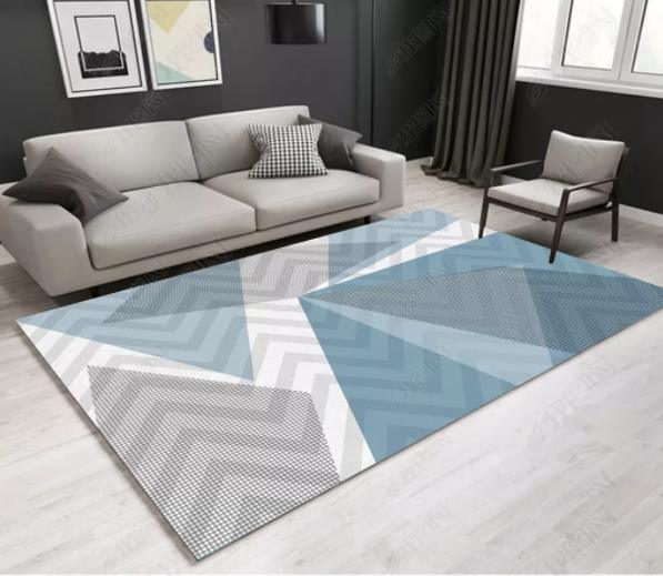 3D Abstract Blue Geometric Pattern Non-Slip Rug Mat 24- Jess Art Decoration
