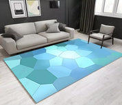 3D Abstract Blue Geometric Pattern Non-Slip Rug Mat 25- Jess Art Decoration