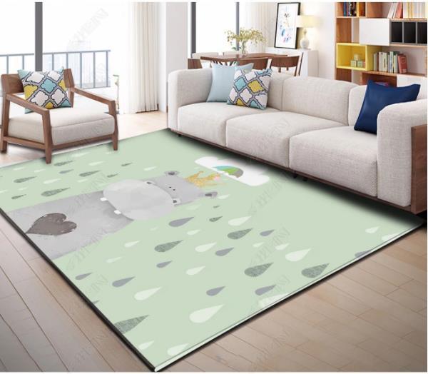 3D Cartoon Hippo Green Non-Slip Rug Mat 119- Jess Art Decoration