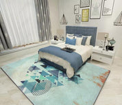 3D Abstract Green Geometry Non-Slip Rug Mat 202- Jess Art Decoration