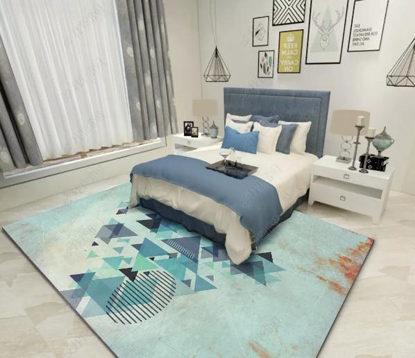 3D Abstract Green Geometry Non-Slip Rug Mat 202- Jess Art Decoration