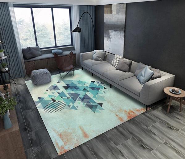 3D Abstract Green Geometry Non-Slip Rug Mat 202- Jess Art Decoration