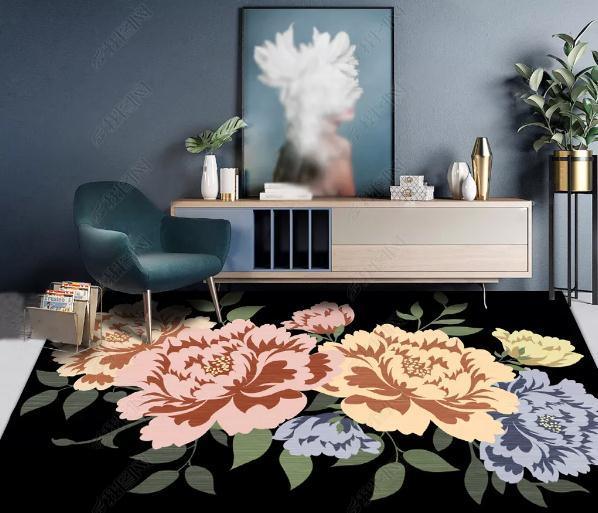 3D Hand Painted Peony Non-Slip Rug Mat 94- Jess Art Decoration