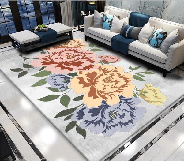 3D Hand Painted Peony Non-Slip Rug Mat 94- Jess Art Decoration