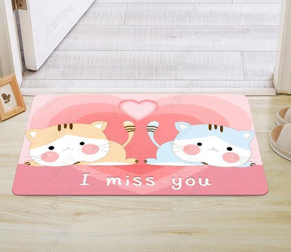 3D Cartoon Pink Cat Non-Slip Rug Mat 76- Jess Art Decoration
