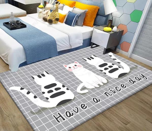3D Cartoon Cute Cat Non-Slip Rug Mat 198- Jess Art Decoration