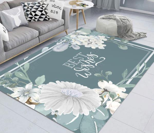 3D White Flowers Non-Slip Rug Mat 160- Jess Art Decoration