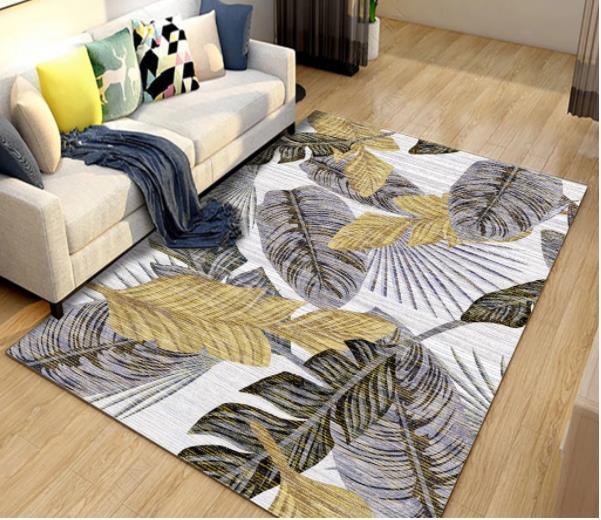 3D Grey Vintage Leaf Non-Slip Rug Mat 205- Jess Art Decoration