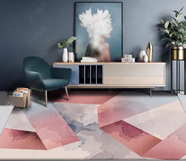 3D Abstract Pink Geometry Non-Slip Rug Mat 197- Jess Art Decoration