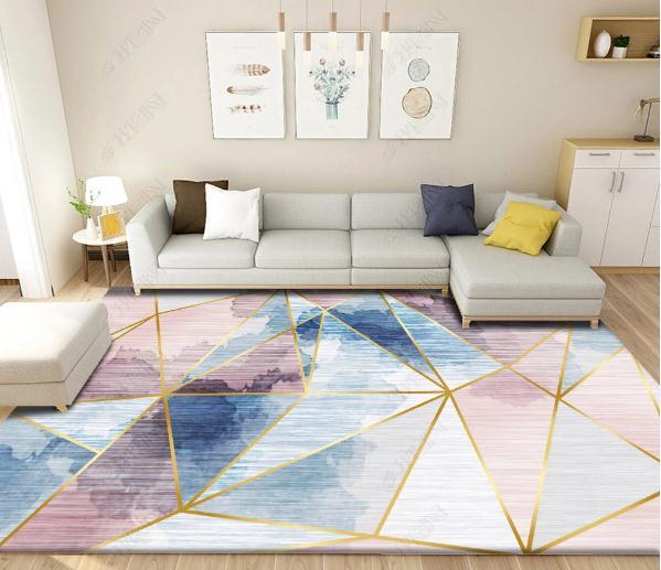 3D Abstract Pink Geometric Pattern Non-Slip Rug Mat 75- Jess Art Decoration