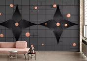 3D Black Floral Lattice Ball Wall Mural Wallpaper 722- Jess Art Decoration
