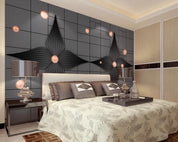 3D Black Floral Lattice Ball Wall Mural Wallpaper 722- Jess Art Decoration
